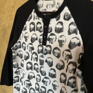 DJAB Simons | Photo Graphic Henley Baseball Tee | M